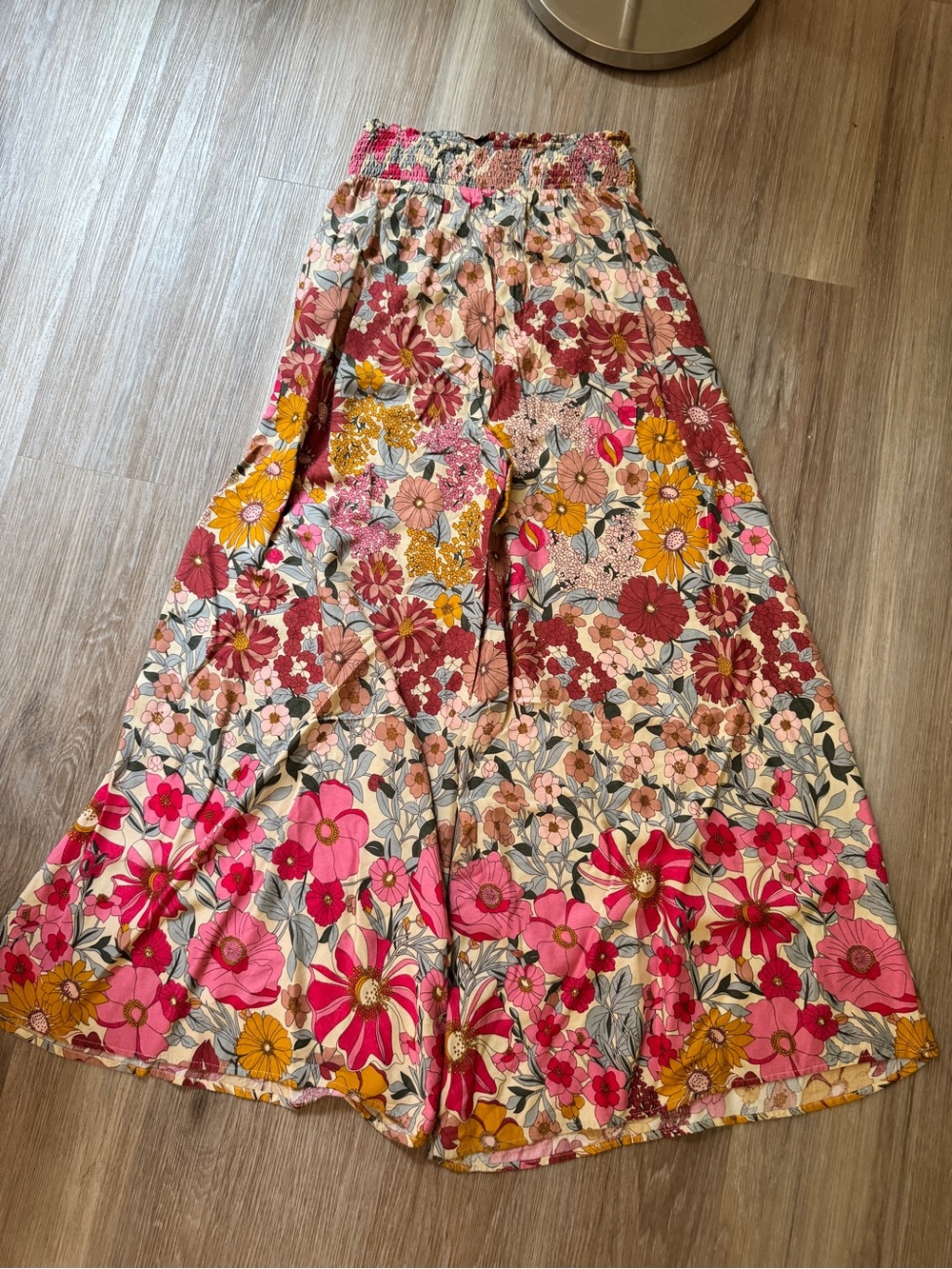 GiGiO Floral Wide Leg Festival Pants Groovy Boho Women’s Small pockets concert - Picture 3 of 9